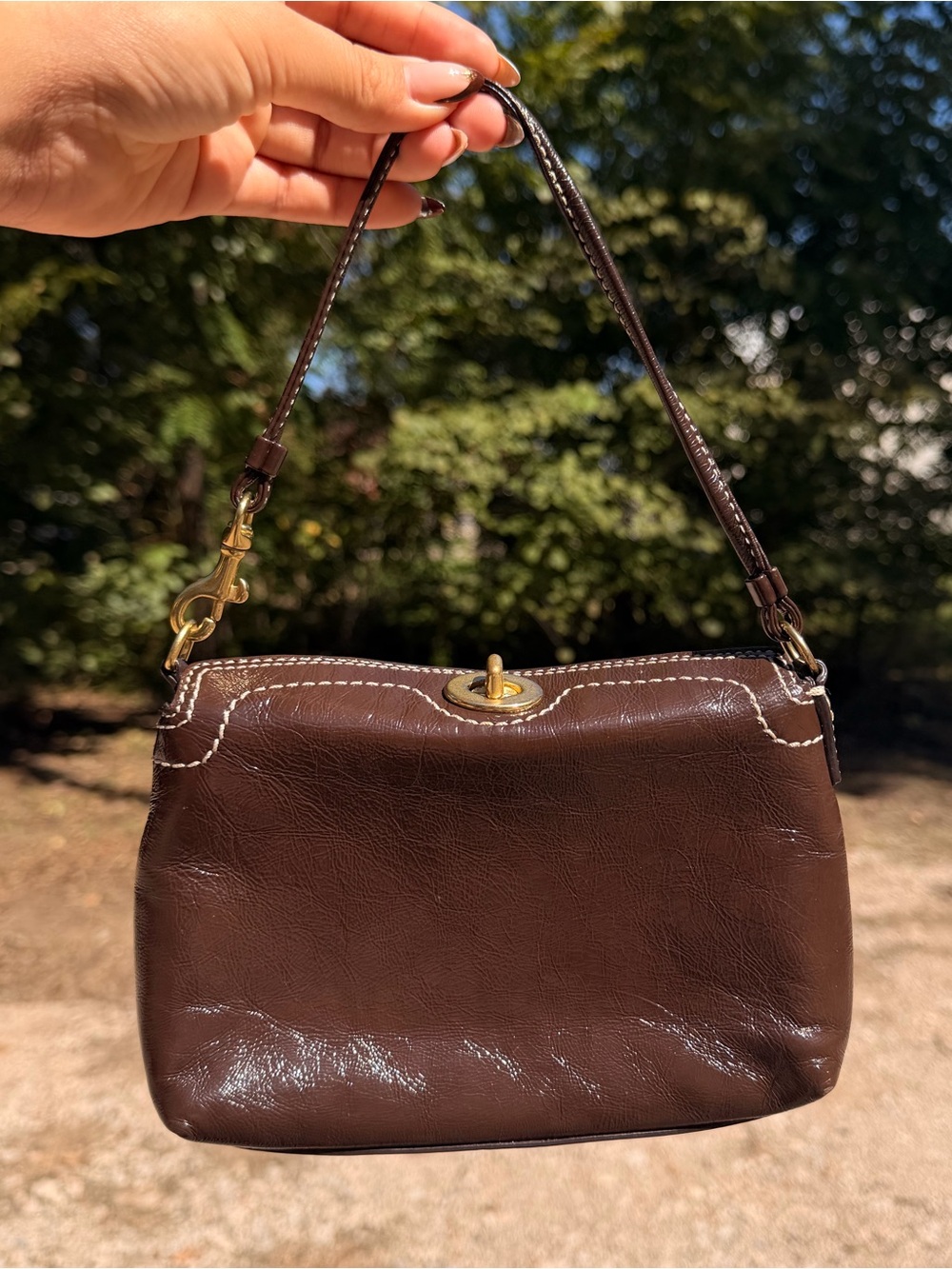 Coach mini turn lock purse